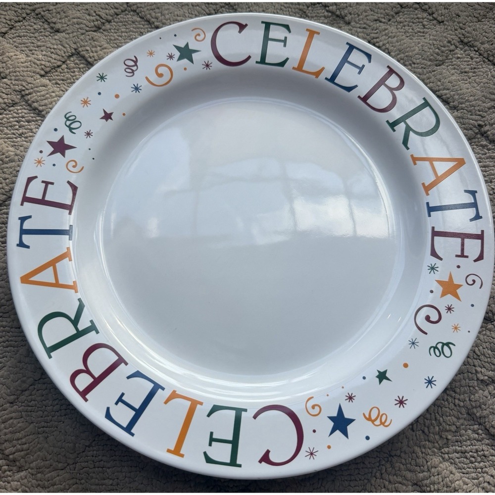 Pampered Chef Celebrate Plate White Happy Birthday Special Occasion
